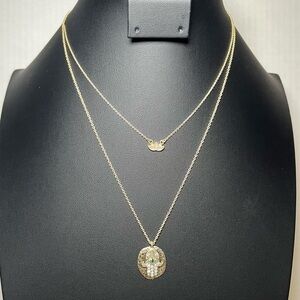 New With Tags Rachel By Rachel Roy Gold Tone Layered Necklace With Pendants